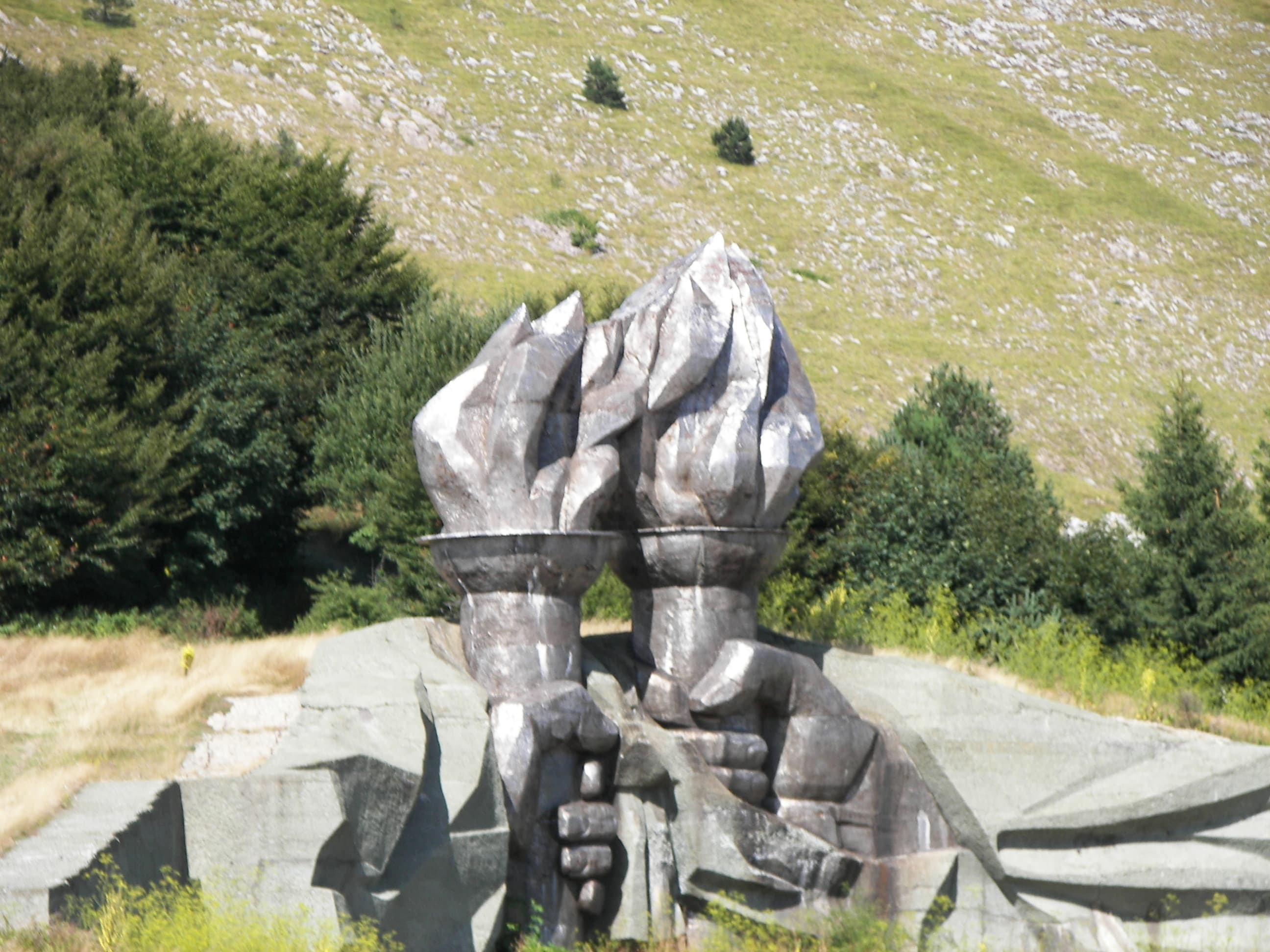 The abandoned Buzludzha Monument, a UFO-shaped former Bulgarian Communist Party assembly hall in the mountains